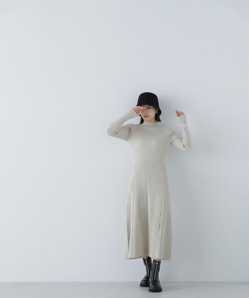 「NATURAL BEAUTY BASIC」 ニットワンピース MEDIUM ネイビー レディース_画像8
