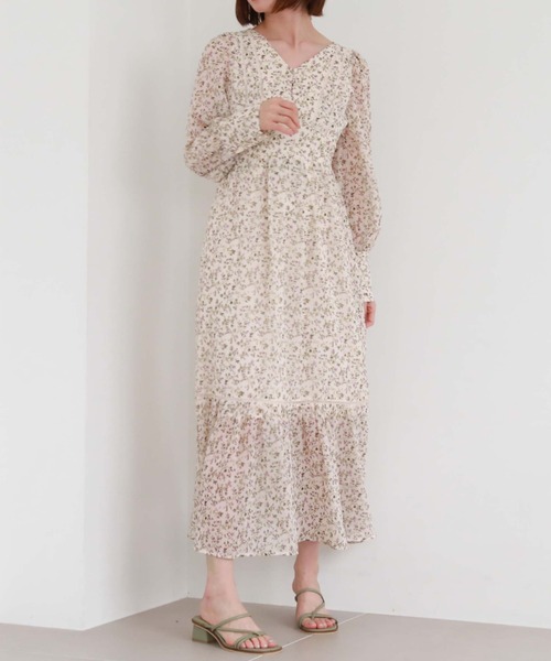 「archives」 長袖ワンピース MEDIUM アイボリー レディース_画像4