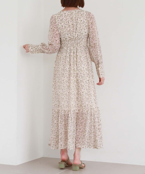 「archives」 長袖ワンピース MEDIUM アイボリー レディース_画像5