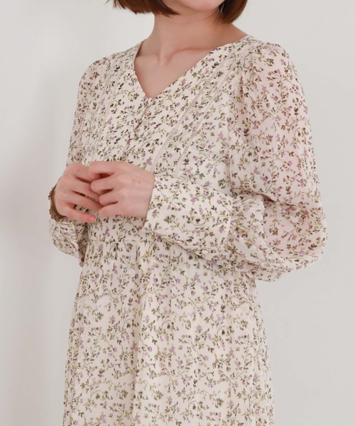 「archives」 長袖ワンピース MEDIUM アイボリー レディース_画像9