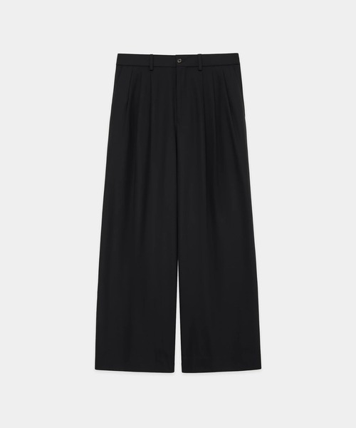 MARKAWARE CLASSIC WIDE TROUSERS 2 ブラック MARKAWARE DOUBLE PLEATED CLASSIC WIDE TROUSERS HEAVY ORGANIC WOOL