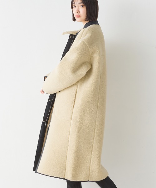 「OMNES」 コート LARGE カーキ レディース_画像9