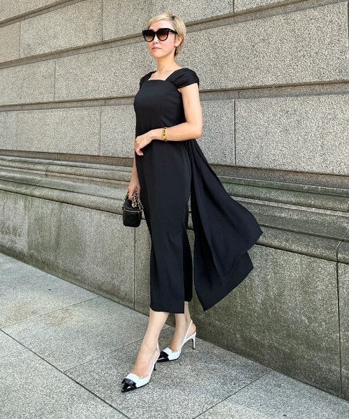 「JENNE」 ノースリーブワンピース LARGE ブラック レディースの画像