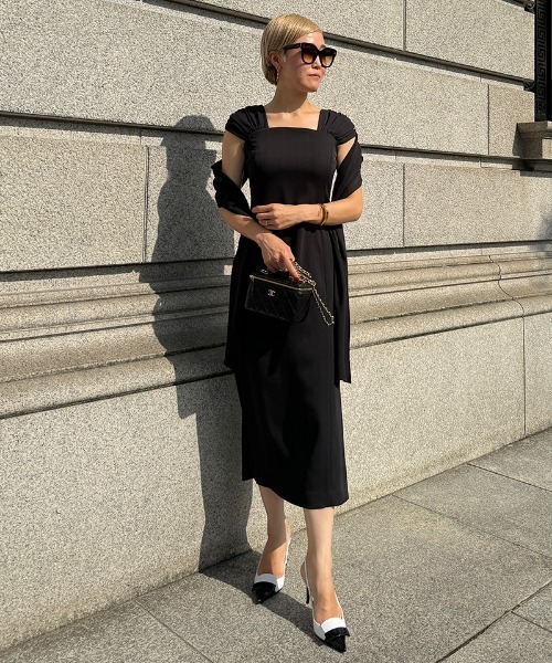 「JENNE」 ノースリーブワンピース LARGE ブラック レディースの画像