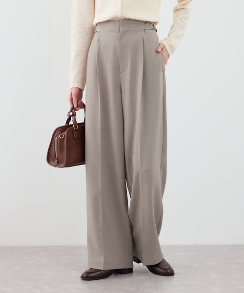 最終価格 【美品】 ROPE PICNIC ベージュ パンツスーツ 38 M ROPE' PICNIC（ロペ ピクニック） パンツ 「WEB限定・丈長め」クリア