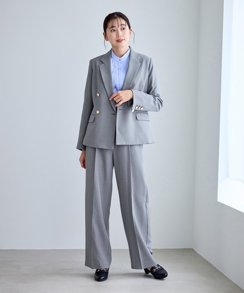 【極美品】ROPE　ロペ　グレー　イタリア生地　パンツ スーツ 　総裏　日本製 ROPE' PICNIC（ロペ ピクニック） パンツ 「WEB限定・丈長め」クリア