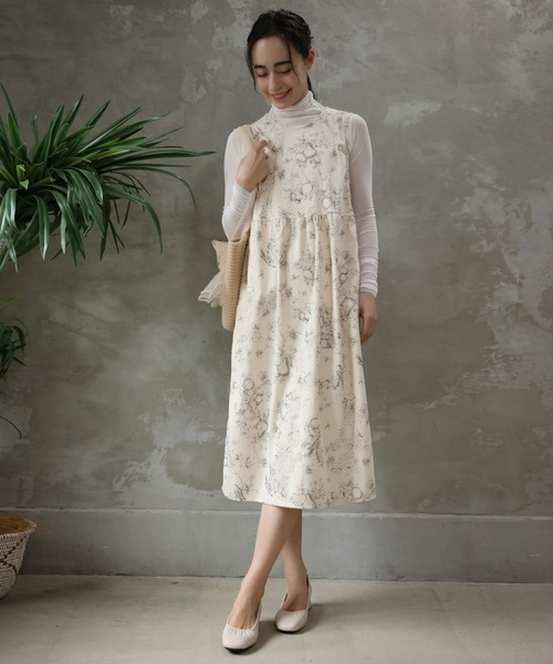 「aimoha」 ノースリーブワンピース SMALL ベージュ レディース_画像6