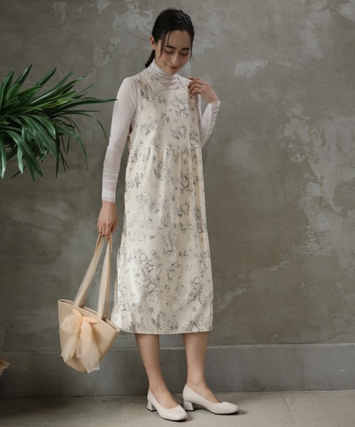 「aimoha」 ノースリーブワンピース SMALL ベージュ レディース_画像9