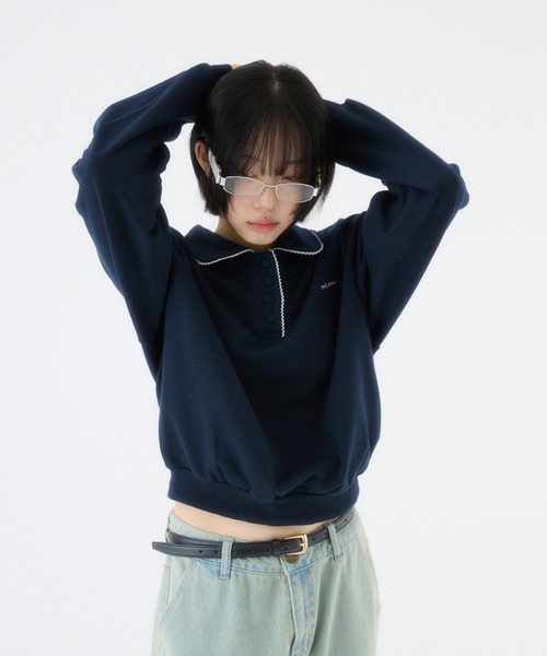 ネイビー ポロシャツ トレーナー FCMM トレーナー スウェット 「日本限定」SWEAT POLO SHIRT