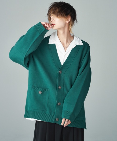 ADRER（アドラー） ニットカーディガン SMALL グリーン メンズ 