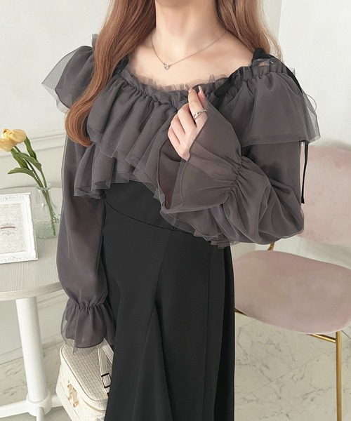 「apres jour」 長袖ブラウス X-LARGE チャコールグレー レディース_画像5