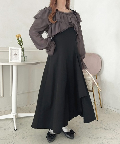 「apres jour」 長袖ブラウス X-LARGE チャコールグレー レディース_画像9