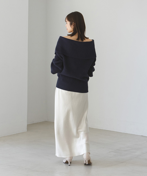 「NOBLE」 長袖ニット - ネイビー レディース_画像5