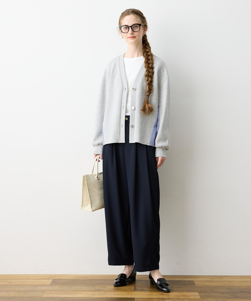 ☆ Baroque (40/L) Uネック 長袖 カーディガン ブラック系 メリノウール クルーネックカーディガン | Brooks Brothers Japan
