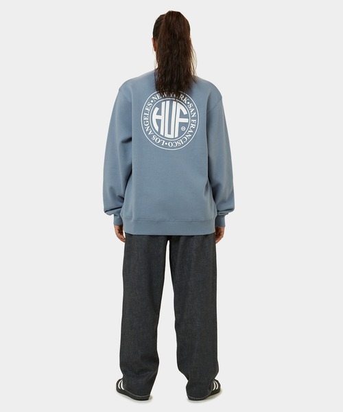「HUF」 スウェットカットソー X-SMALL アッシュグレー メンズの画像