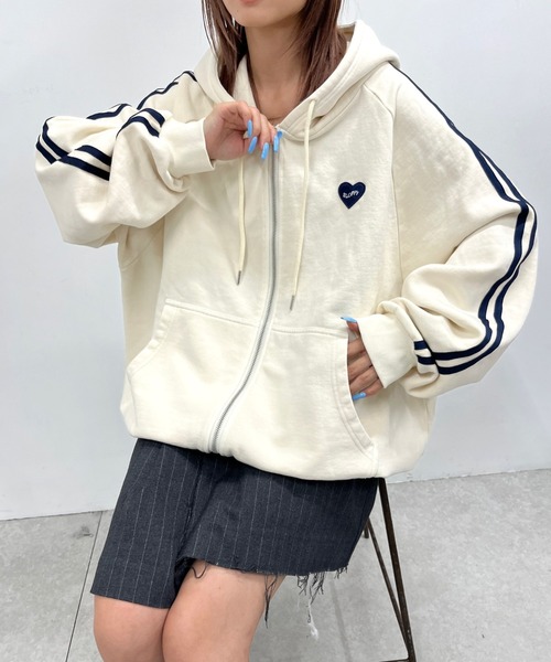 「WHO'S WHO gallery」 ジップアップパーカー FREE ネイビー レディース_画像5