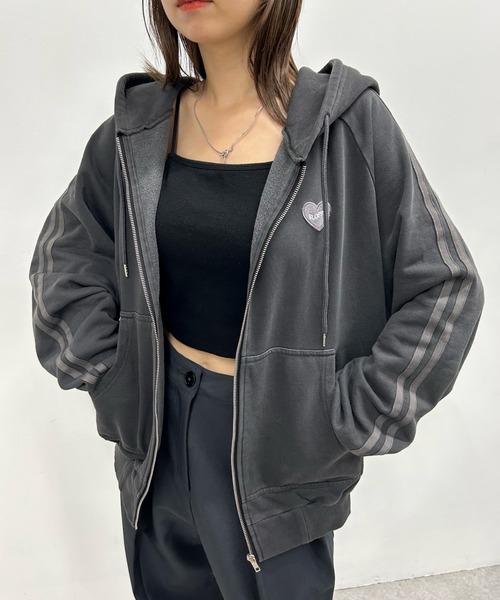 「WHO'S WHO gallery」 ジップアップパーカー FREE ネイビー レディース_画像7