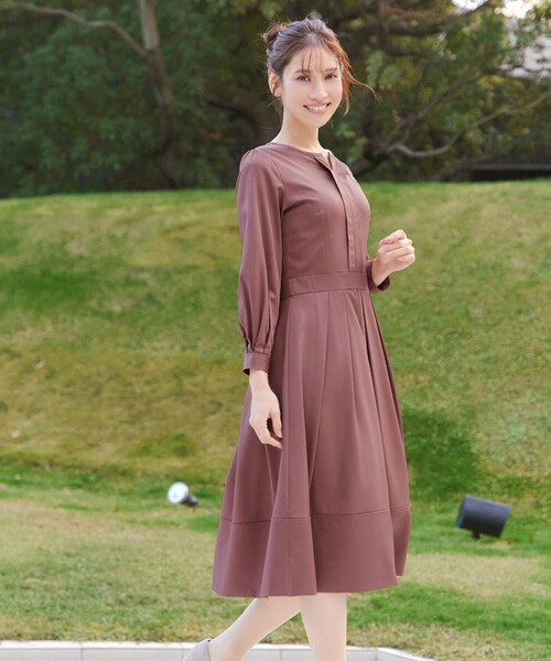 「Tiaclasse」 長袖ワンピース 15号 ブルー レディース_画像8