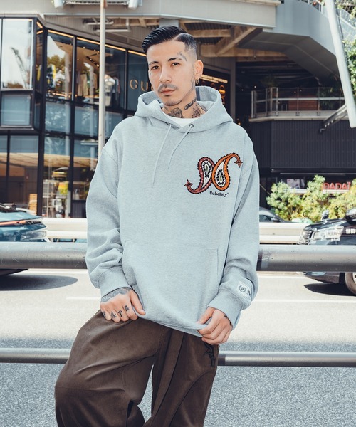 「Subciety」 プルオーバーパーカー X-LARGE ブラック メンズの画像