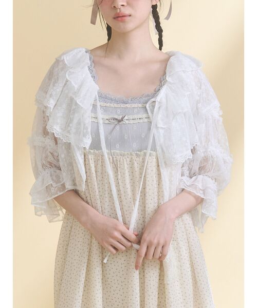 merry jenny（メリージェニー） カーディガン floral sheer bolero