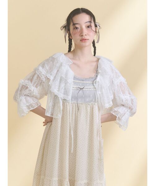 merry jenny（メリージェニー） カーディガン floral sheer bolero