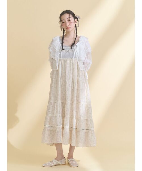 新品メリージェニー送込もこもこカーデ merry jenny（メリージェニー） カーディガン floral sheer bolero