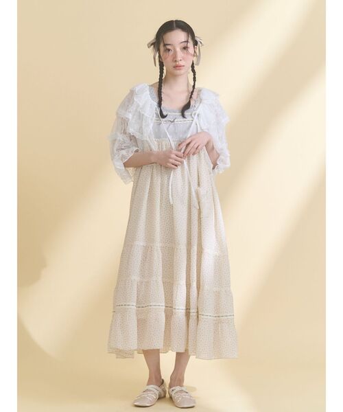 【美品】merryjenny flowerレースシアーボレロ カーディガン merry jenny（メリージェニー） カーディガン 入学式 flowerレース