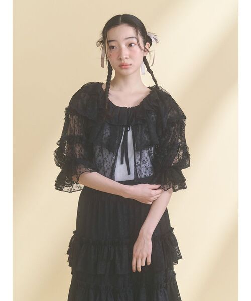merry jenny（メリージェニー） カーディガン floral sheer bolero