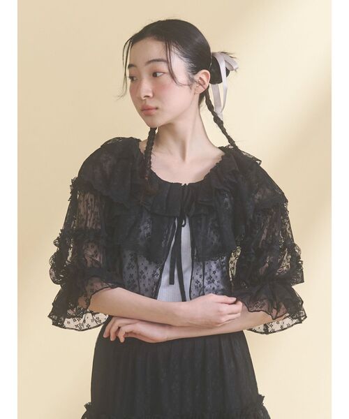 merry jenny（メリージェニー） カーディガン floral sheer bolero