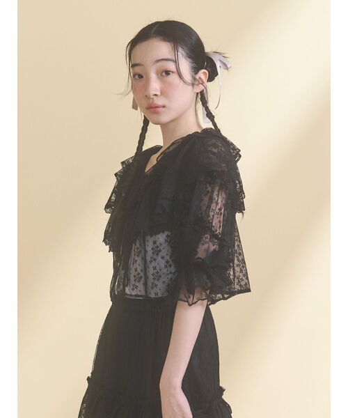 merry jenny（メリージェニー） カーディガン floral sheer bolero