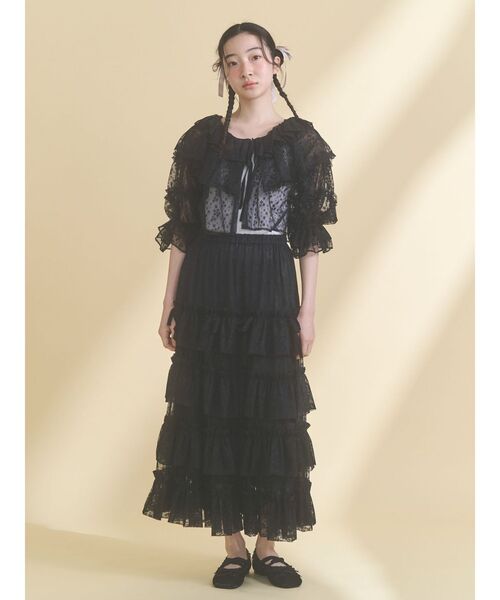merry jenny（メリージェニー） カーディガン floral sheer bolero