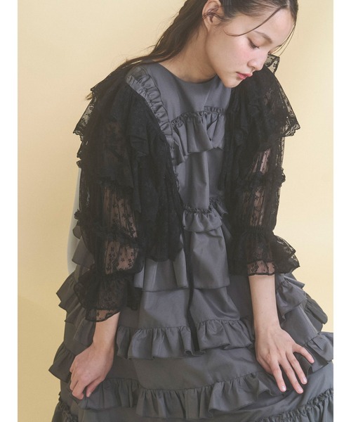 merry jenny（メリージェニー） カーディガン floral sheer bolero