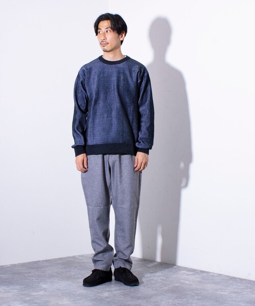 「GLOSTER」 長袖ニット L ホワイト メンズ_画像2