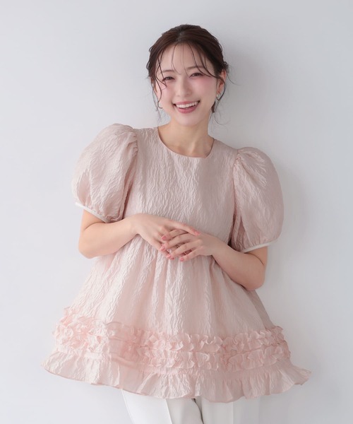yori 17SS コットンジャガードダブルフリルTee ヨリ yori 17SS コットンジャガードダブルフリルTee ヨリの通販 by rabiusa