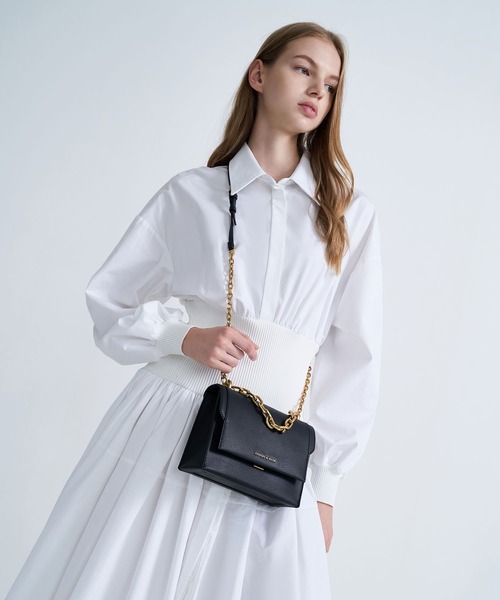 「CHARLES & KEITH」 ショルダーバッグ S ライトピンク レディース_画像8