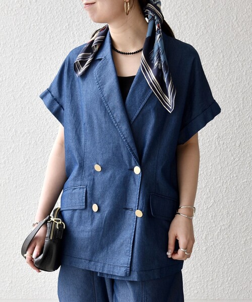 新品☆ ANAYI 袖ギャザー ジップ フーデッド ジャケット/セオリー、23区 M Maglie le cassetto×吉田理紗》ハンサムスカラップジャケット｜M