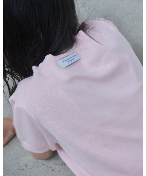 Smyeon カーディガン 半袖 Embroidered short sleeve knit cardigan