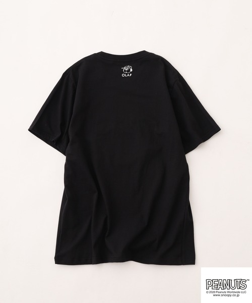 PEANUTS tシャツ 半袖 オラフ柄サガラ刺繍天竺半袖Tシャツ レディース