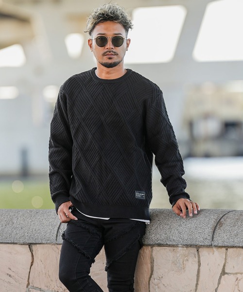 adamsJUGGLER（アダムスジャグラー） 長袖ニット X-LARGE ブラック