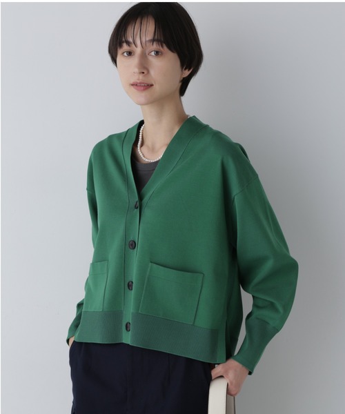 「human woman」 ニットカーディガン MEDIUM グリーン レディース_画像4