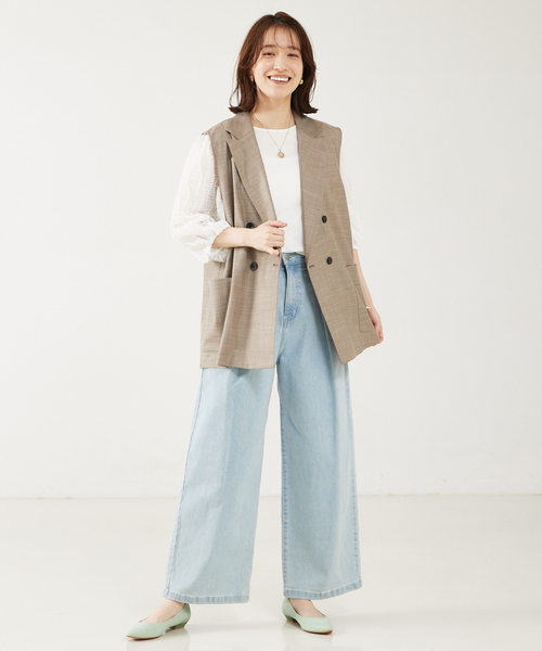 「abahouse mavie」 デニムパンツ 36 サックスブルー レディース_画像7