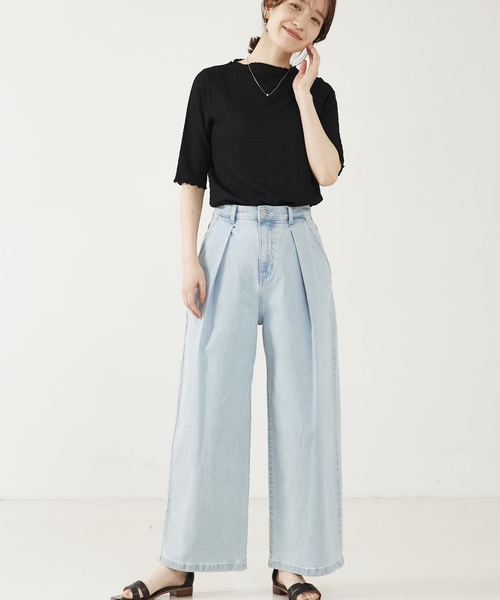 「abahouse mavie」 デニムパンツ 36 サックスブルー レディース_画像8