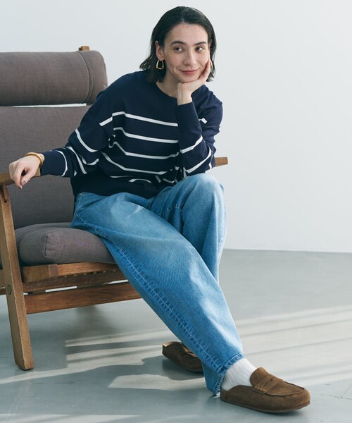 「UNFILO」 デニムパンツ MEDIUM ネイビー レディース_画像7
