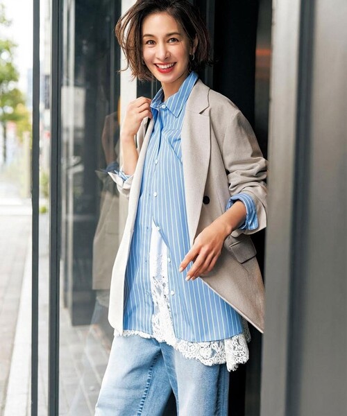 「UNFILO」 デニムパンツ MEDIUM ネイビー レディース_画像9