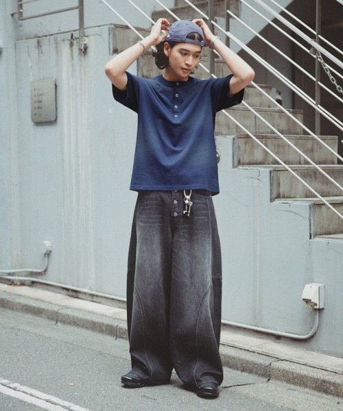 RAGEBLUE（レイジブルー） ヘンリーネック tシャツ SPRAY FEED HENLEY