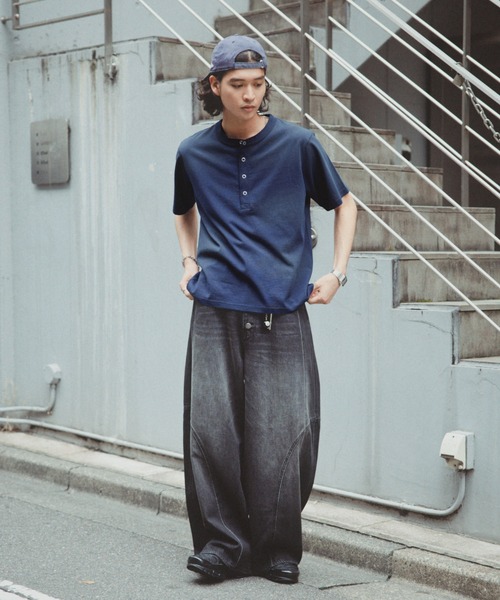RAGEBLUE（レイジブルー） ヘンリーネック tシャツ SPRAY FEED HENLEY