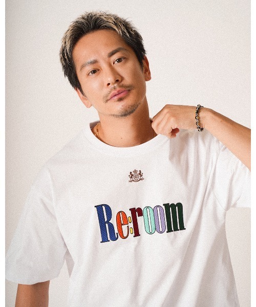 Re:room（リルーム） tシャツ カラー ロゴエンブロイダリーTシャツ