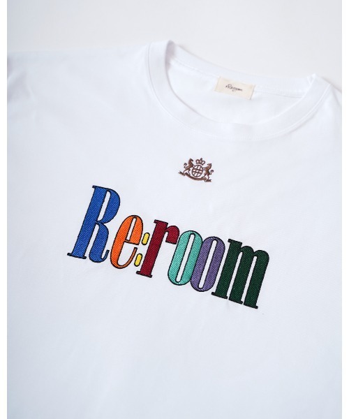 Re:room（リルーム） tシャツ カラー ロゴエンブロイダリーTシャツ
