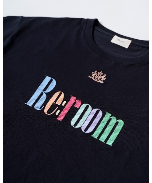 Re:room（リルーム） tシャツ カラー ロゴエンブロイダリーTシャツ