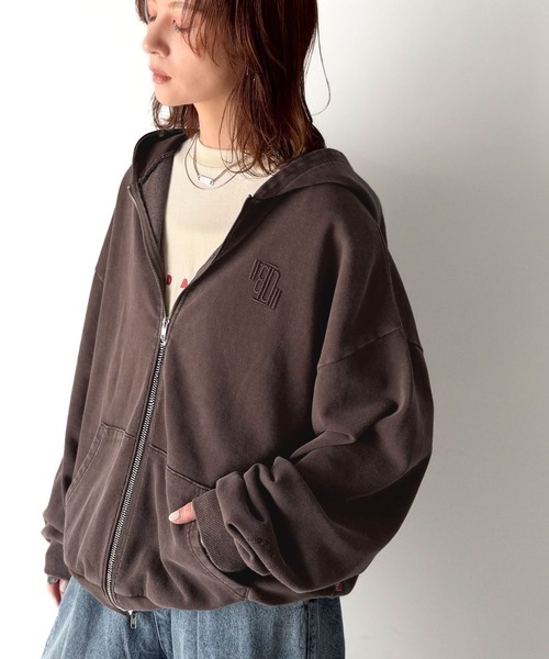 「Java」 ジップアップパーカー MEDIUM チャコール レディース_画像3